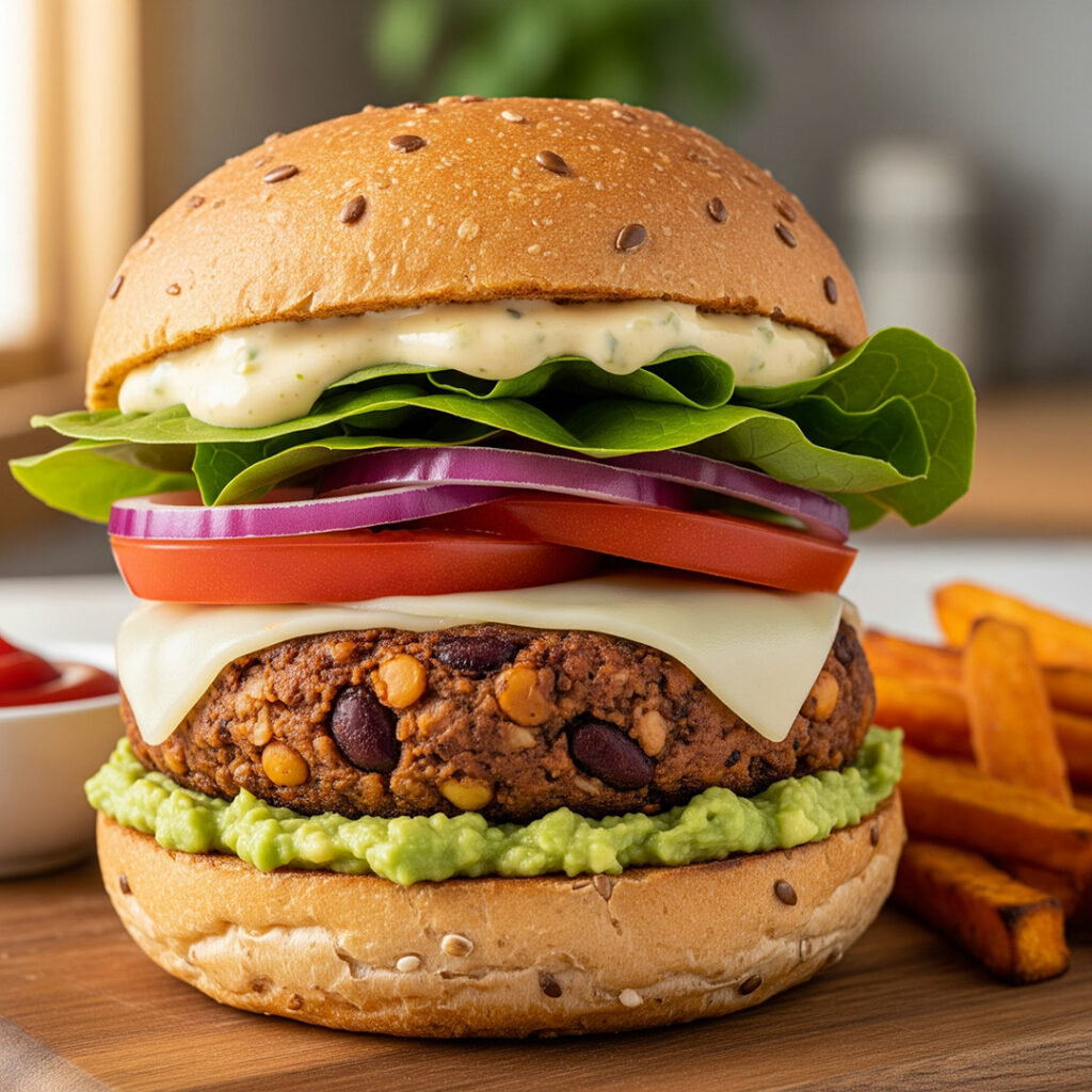 Un burger végétarien maison pour un dîner réussi