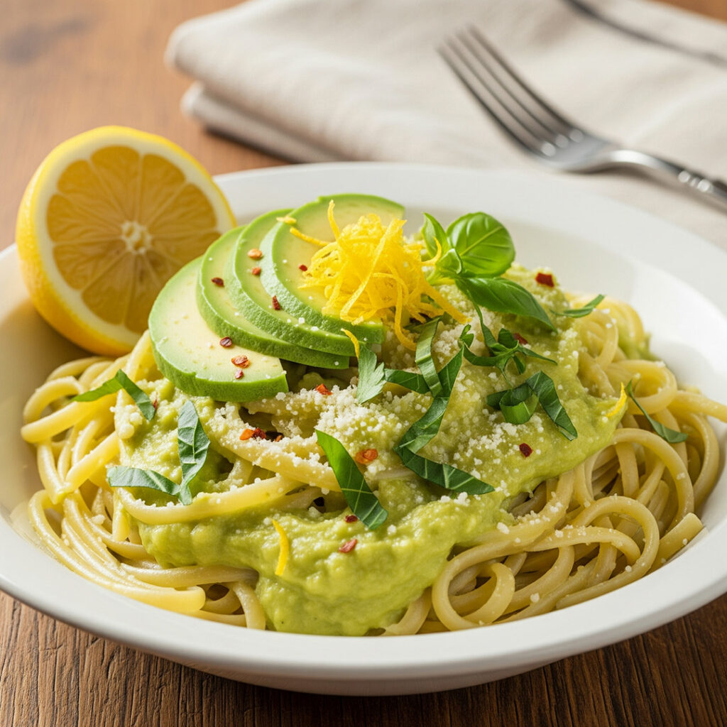 Pâtes crémeuses à l’avocat et citron : une recette facile pour les pros de la flemme