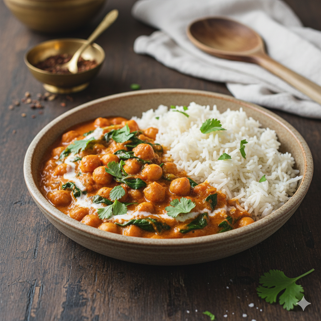 Curry Express de Pois Chiches et Épinards : Le Voyage en Inde dans Ton Assiette