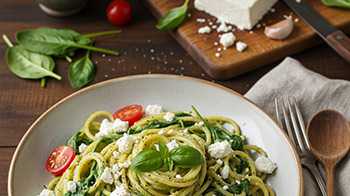 tibe m pâtes crémeuses aux épinards & feta le chef d'œuvre de 15 minutes qui sauve tes soirées !