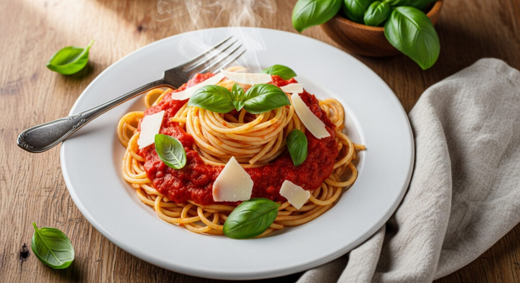 Pâtes à la sauce tomate maison express