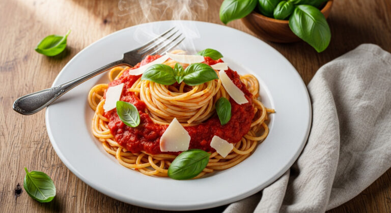 Pâtes à la sauce tomate maison express
