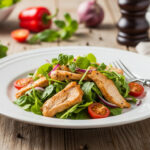 Salade de restes de poulet à la vinaigrette moutardée