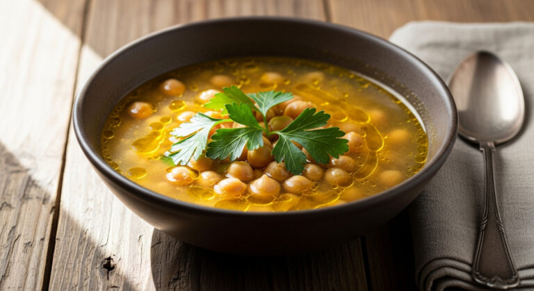 Soupe de pois chiches au cumin et citron