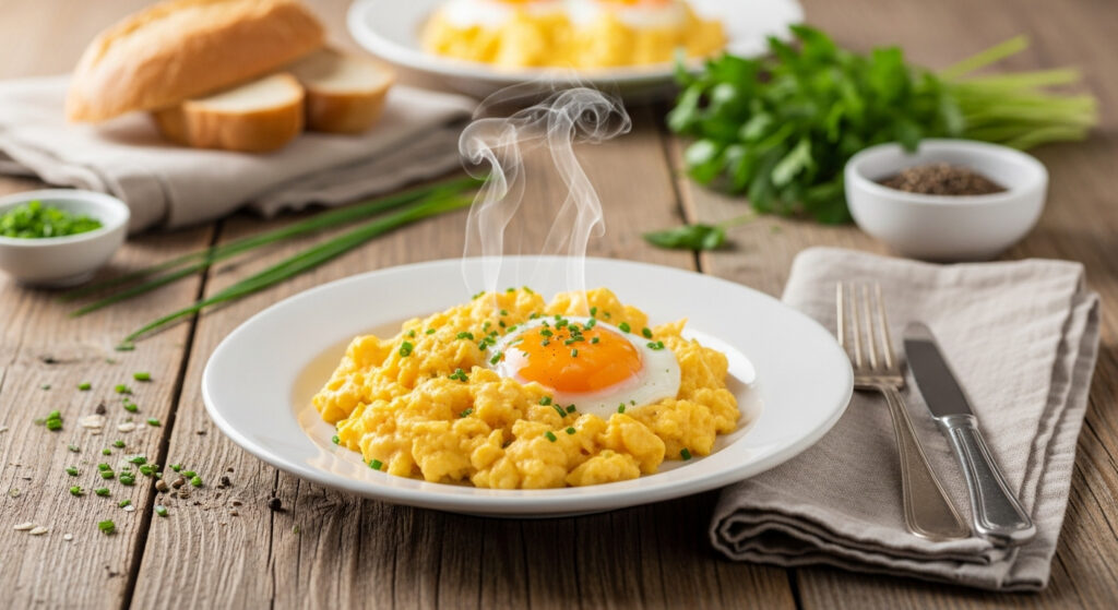 Œufs brouillés au fromage